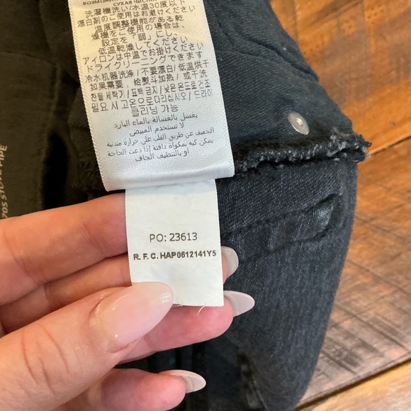 RE/DONE Comfort Stretch High Rise Stove Pipe Jeans Washed Noir Black Size 27 - Picture 8 of 16